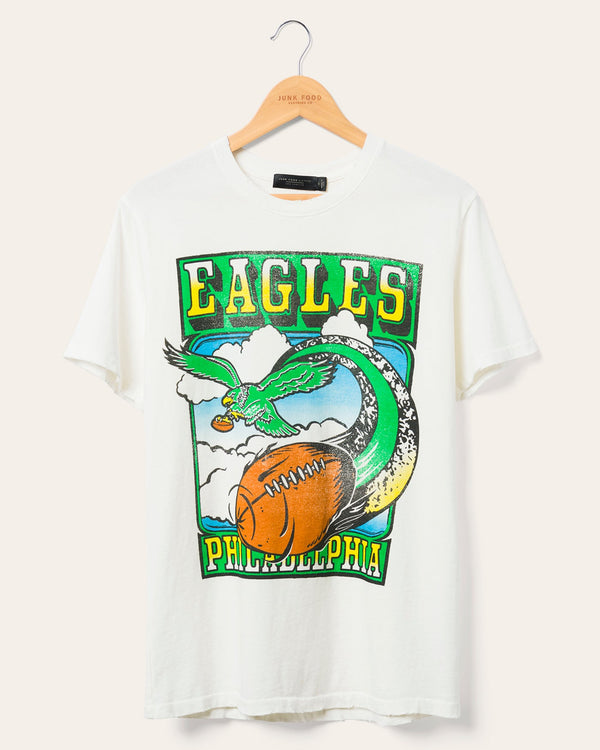 junk food clothing Philadelphia Eagles Sky Vintage Tee Vintage White