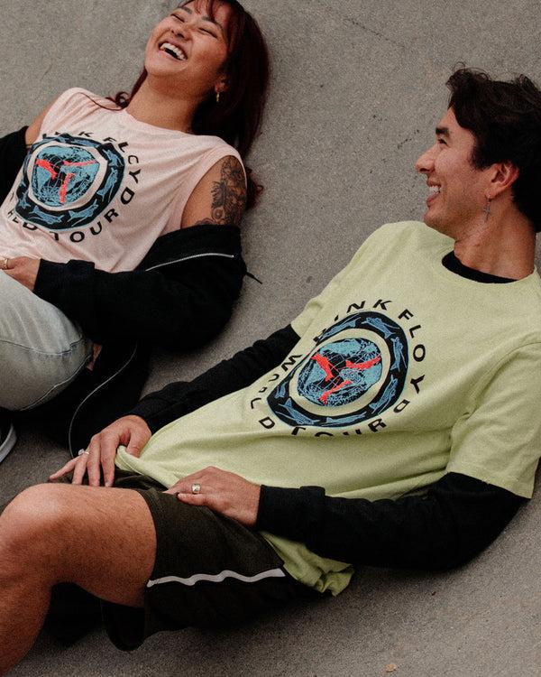 Junk Food Clothing Pink Floyd Circle Vintage Tee Celery Green