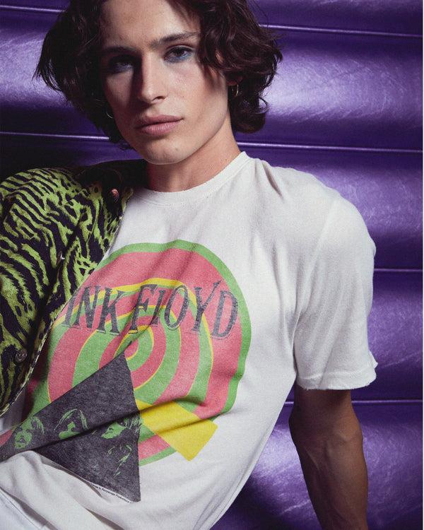 Junk Food Clothing Pink Floyd Spiral Vintage Tee VINTAGE WHITE