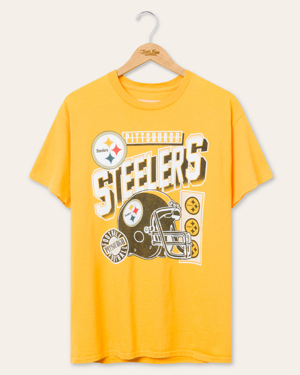 junk food clothing Pittsburgh Steelers Checkdown Flea Market Tee Yellow