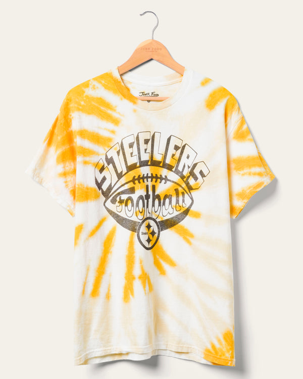 junk food clothing Pittsburgh Steelers Football Tie Dye Tee Tie Dye