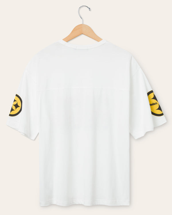 Junk Food Clothing Pittsburgh Steelers Halfback Jersey Tee Vintage White