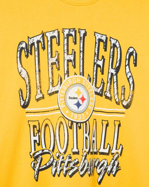 Junk Food Clothing Pittsburgh Steelers Lateral Crew Fleece Mustard
