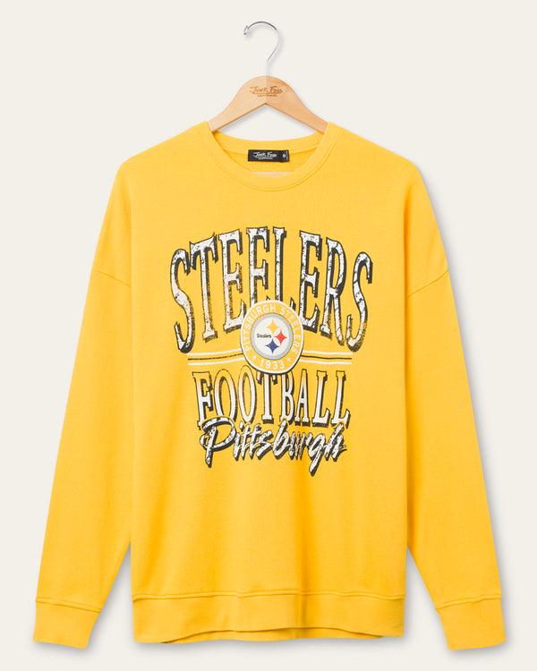 junk food clothing Pittsburgh Steelers Lateral Crew Fleece Mustard