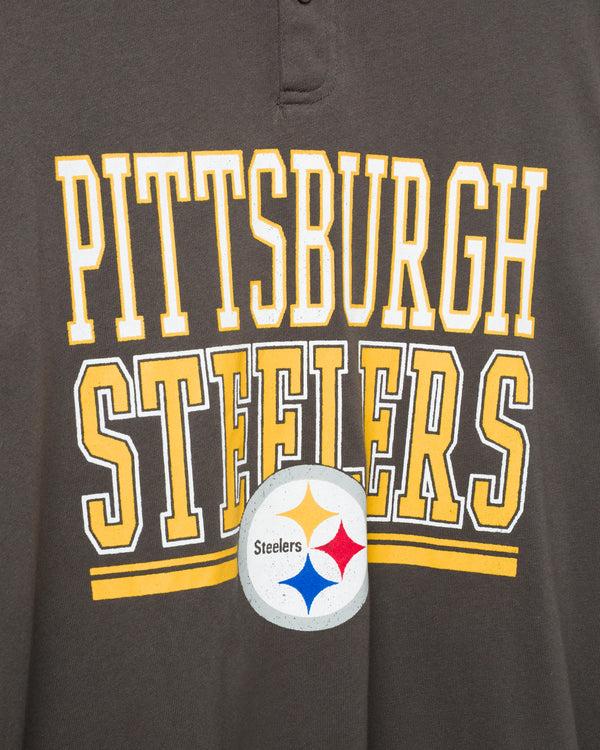 Junk Food Clothing Pittsburgh Steelers Long Sleeve Henley