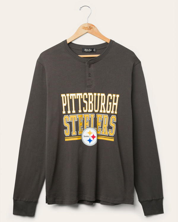 junk food clothing Pittsburgh Steelers Long Sleeve Henley