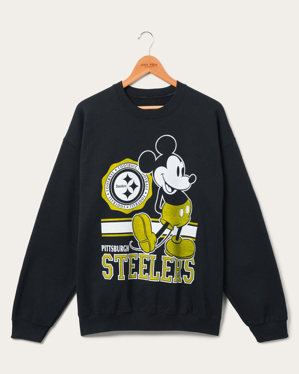 junk food clothing Pittsburgh Steelers Mickey Crew Fleece Black