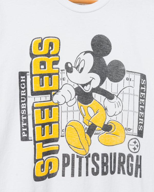 Junk Food Clothing Pittsburgh Steelers Mickey Field Tee White