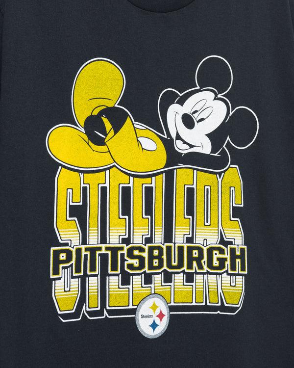Junk Food Clothing Pittsburgh Steelers Mickey Kick Back Tee Black