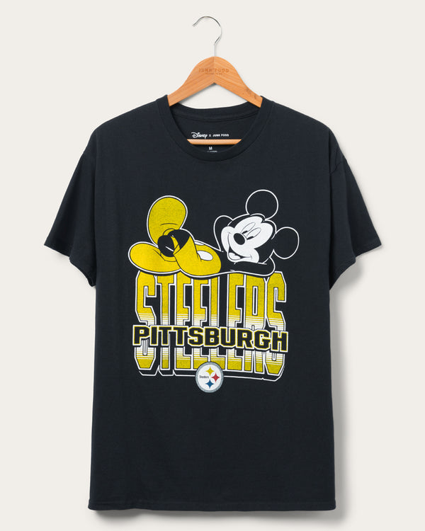 junk food clothing Pittsburgh Steelers Mickey Kick Back Tee Black