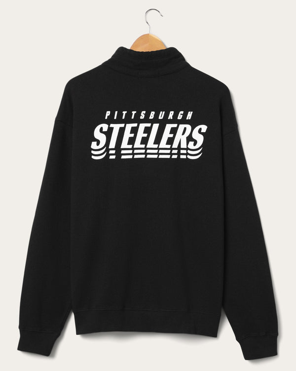 Junk Food Clothing Pittsburgh Steelers Mock 1/4 Button Up Midnight