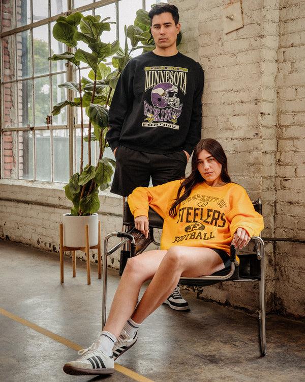 Junk Food Clothing Pittsburgh Steelers Property Flea Market Crew Fleece Yellow