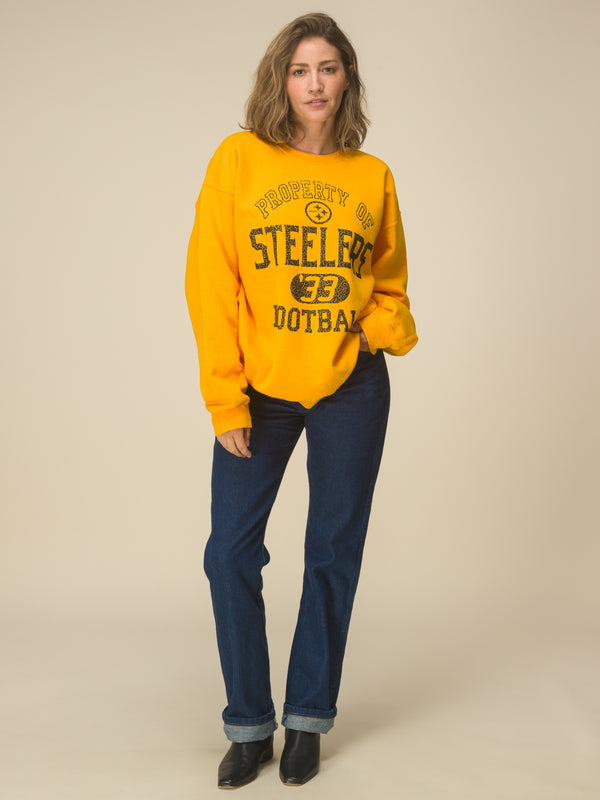 Junk Food Clothing Pittsburgh Steelers Property Flea Market Crew Fleece Yellow