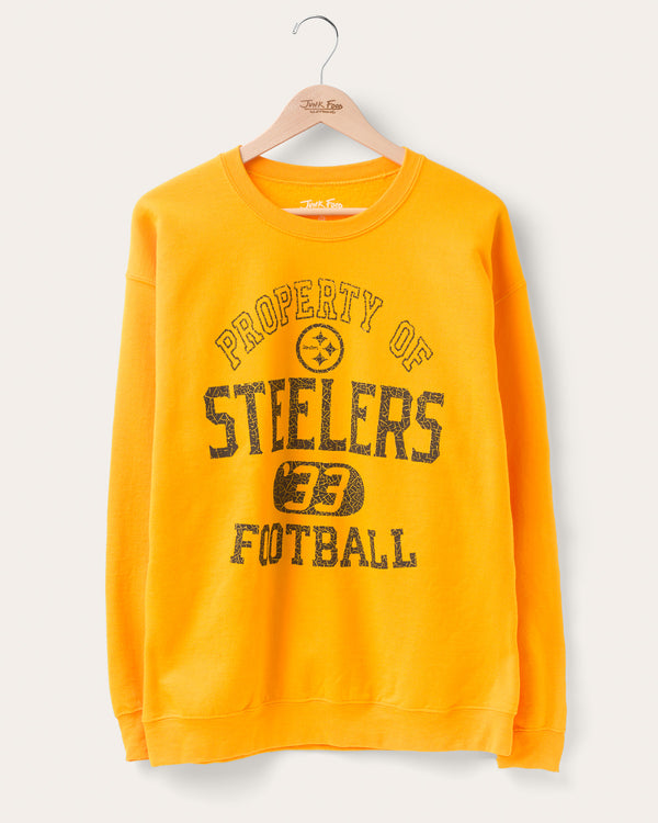 junk food clothing Pittsburgh Steelers Property Flea Market Crew Fleece Yellow