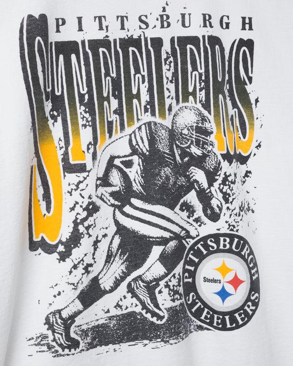 Junk Food Clothing Pittsburgh Steelers Rushing Flea Market Tee White