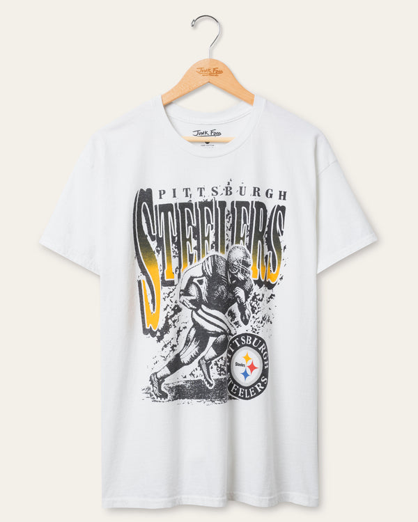 junk food clothing Pittsburgh Steelers Rushing Flea Market Tee White