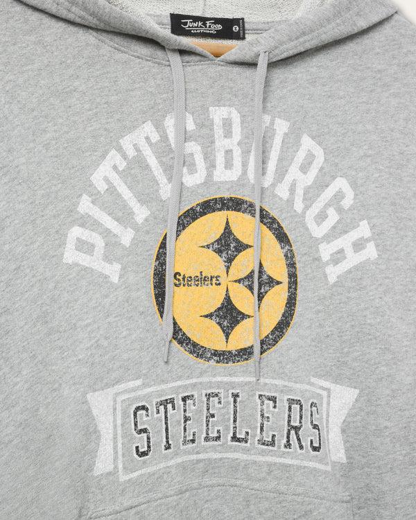 Junk Food Clothing Pittsburgh Steelers Scrimmage Hoodie Heather Grey