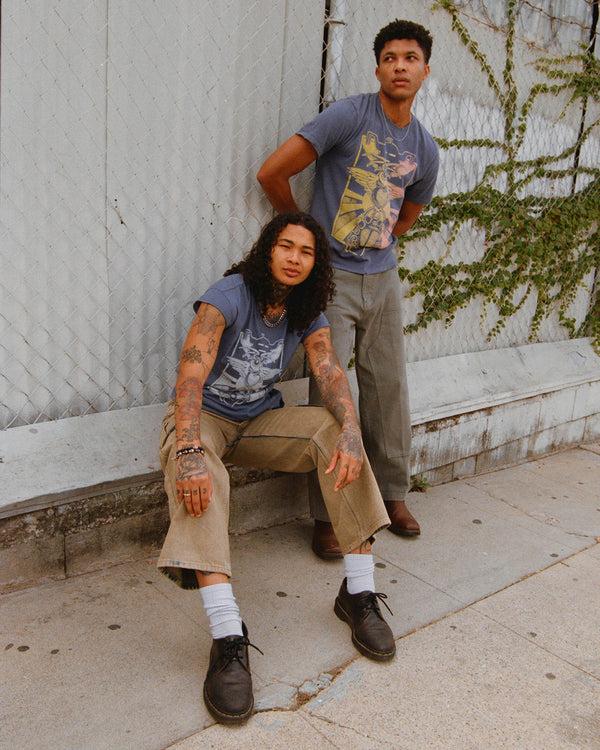 Junk Food Clothing Rick Griffin Eye Heart Beetle Vintage Tee Deep Indigo