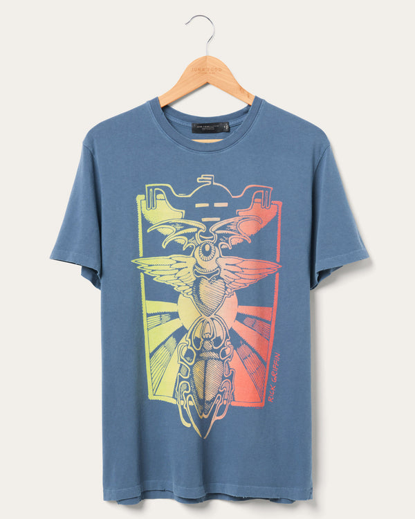 junk food clothing Rick Griffin Eye Heart Beetle Vintage Tee Deep Indigo