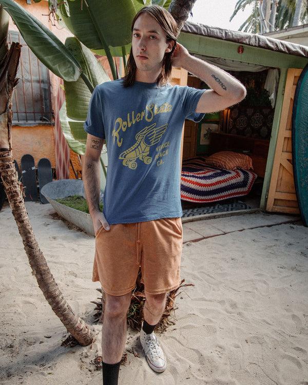 Junk Food Clothing Roller Skate Venice Beach Vintage Tee Dutch Blue