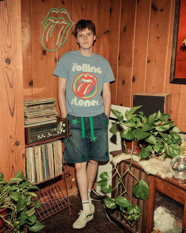 Junk Food Clothing Rolling Stones Bullseye Flea Market Tee Carolina Blue