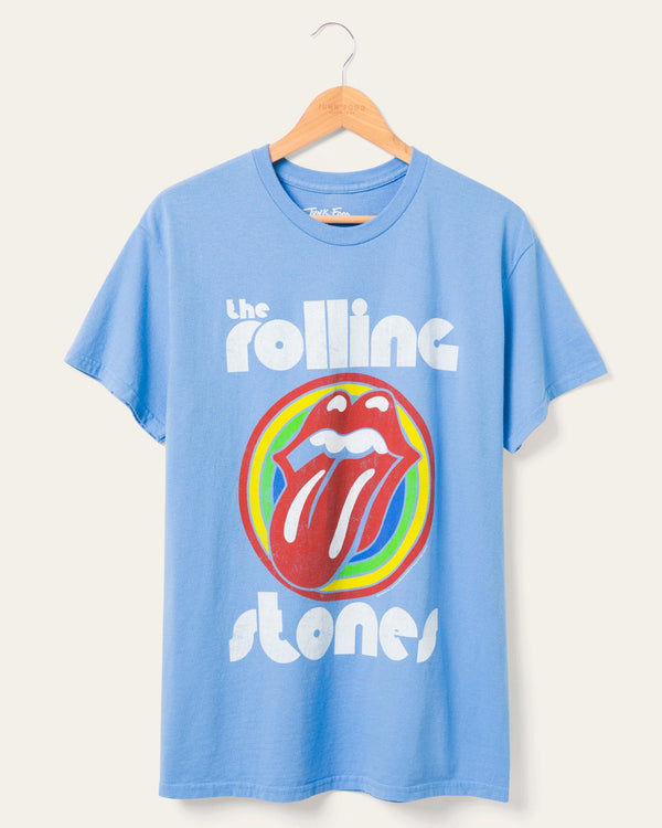 junk food clothing Rolling Stones Bullseye Flea Market Tee Carolina Blue