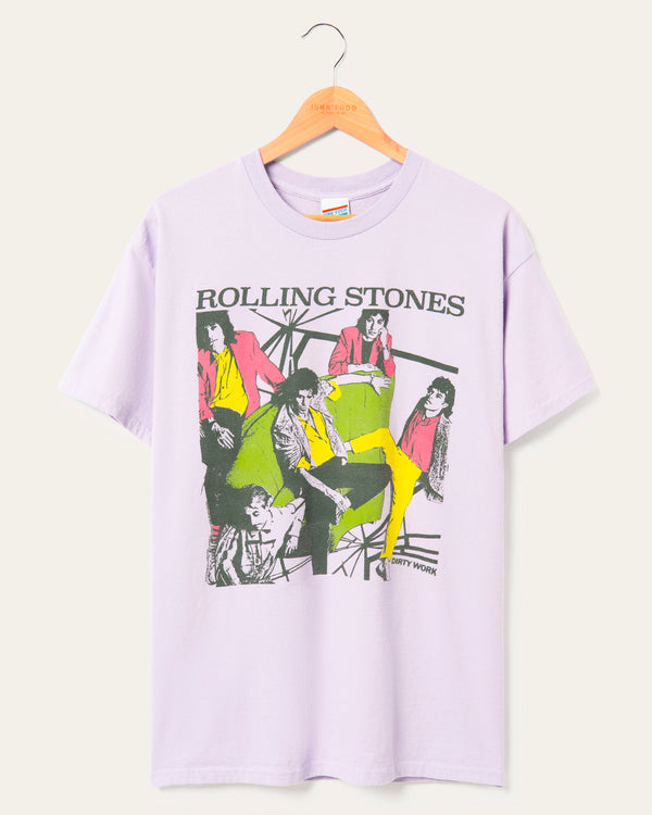 junk food clothing Rolling Stones Dirty Work Flea Market Tee Orchid