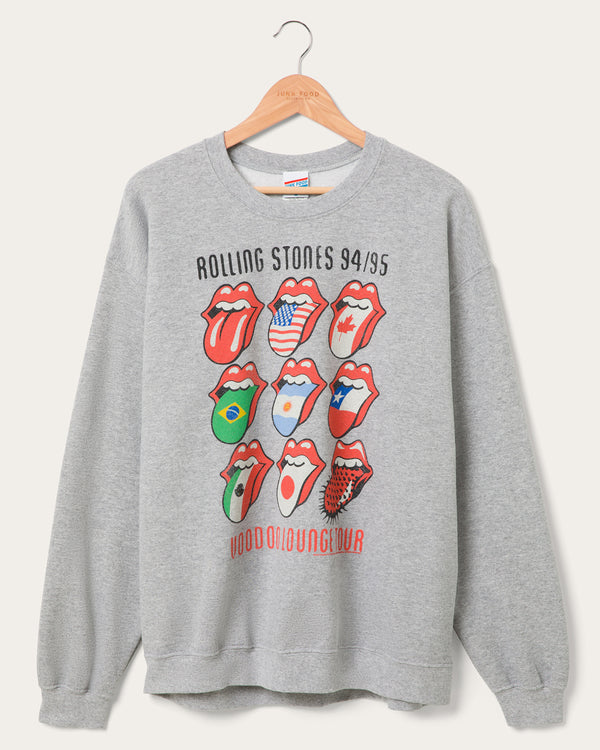 junk food clothing Rolling Stones Voodoo Lounge Tour Flea Market Fleece Heather Grey