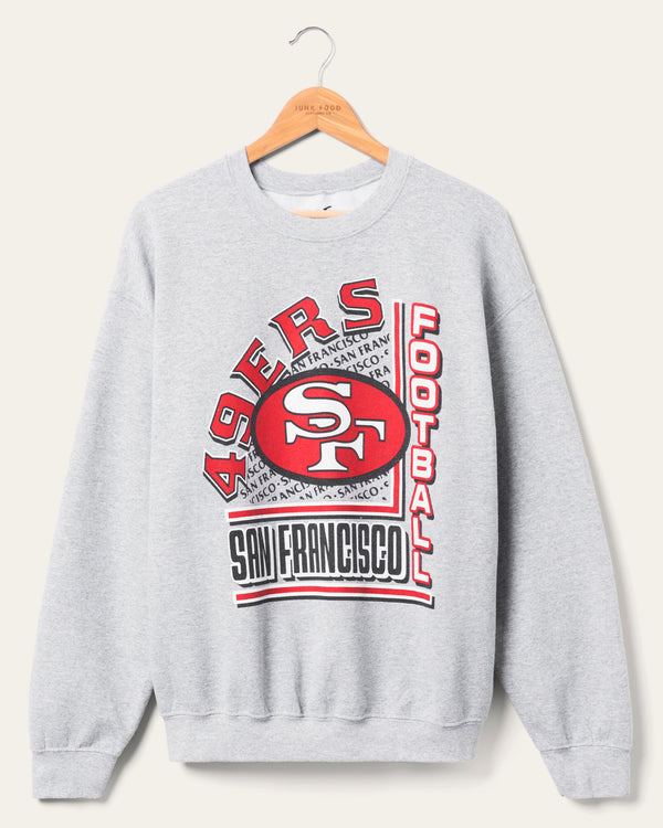 junk food clothing San Francisco 49ers Backfield Crew Fleece Heather Grey