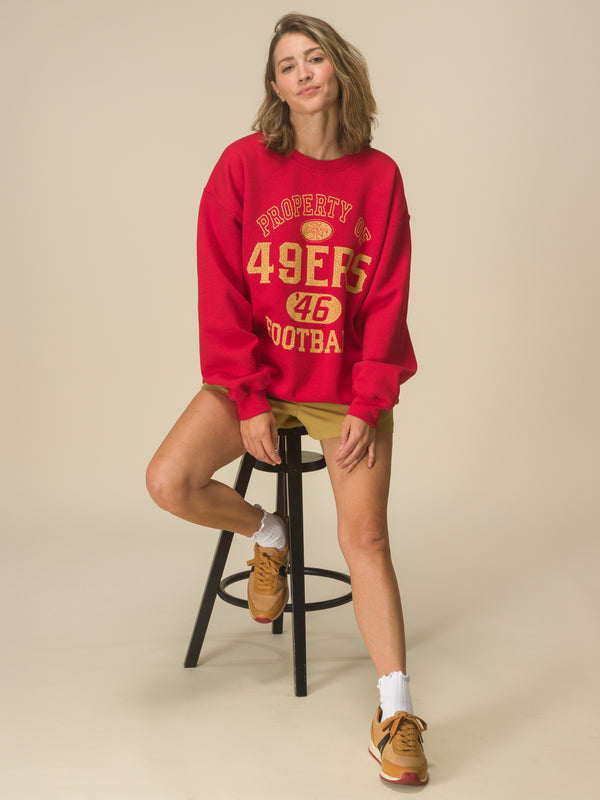 Junk Food Clothing San Francisco 49ers Property Flea Market Crew Fleece Red