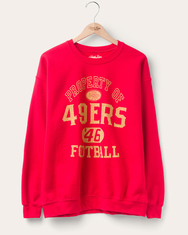 junk food clothing San Francisco 49ers Property Flea Market Crew Fleece Red