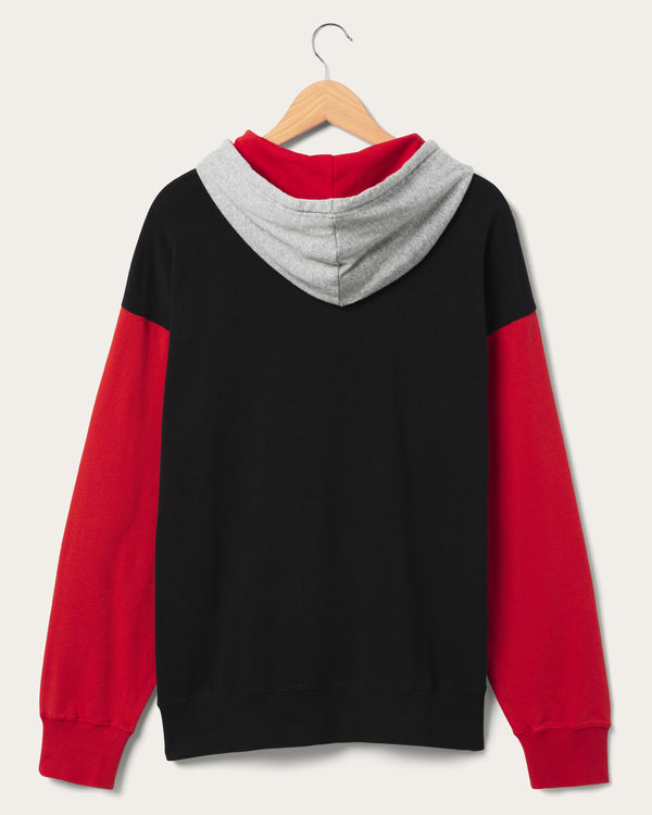 Junk Food Clothing San Francisco 49ers Tri Color Block Hoodie Midnight/Licorice/Heather Grey