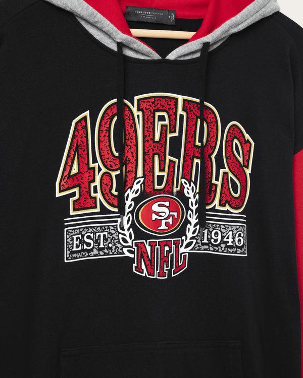 Junk Food Clothing San Francisco 49ers Tri Color Block Hoodie Midnight/Licorice/Heather Grey
