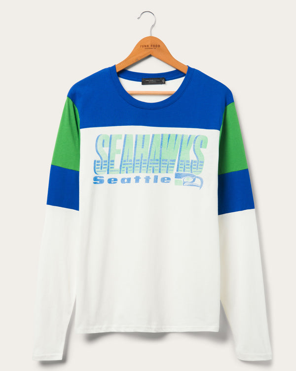 junk food clothing Seahawks Zone Blitz Long Sleeve SUGAR/LIBERTY/KELLY