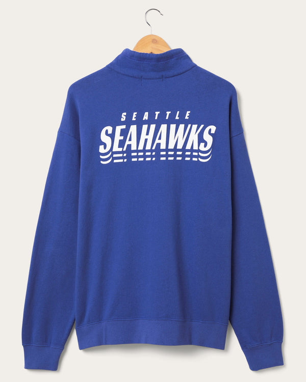 Junk Food Clothing Seattle Seahawks Mock 1/4 Button Up Liberty