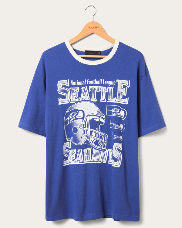 junk food clothing Seattle Seahawks Oversized Ringer Tee Liberty