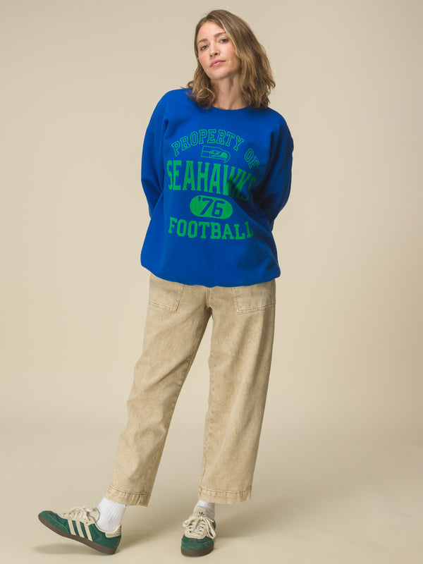 Junk Food Clothing Seattle Seahawks Property Flea Market Crew Fleece Royal