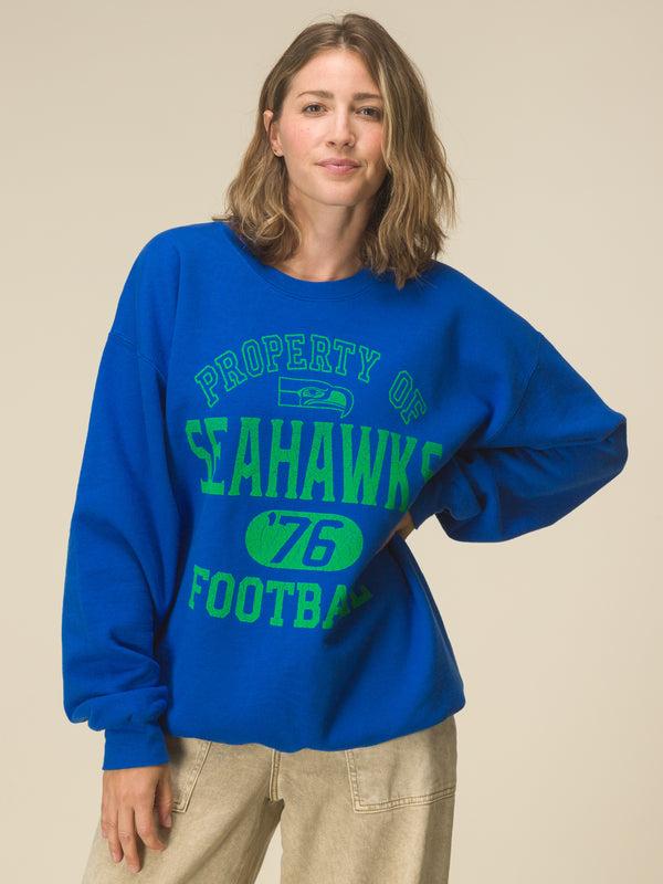 Junk Food Clothing Seattle Seahawks Property Flea Market Crew Fleece Royal