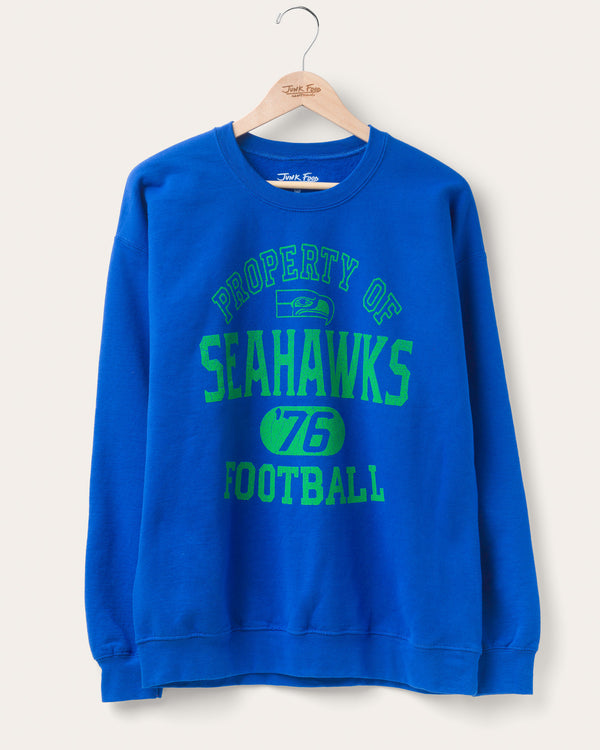 Junk Food Clothing Seattle Seahawks Property Flea Market Crew Fleece Royal