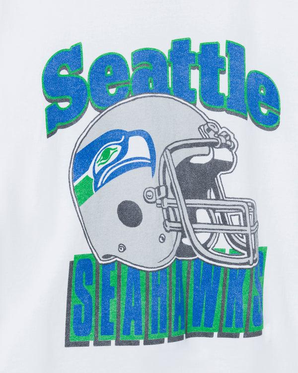 Junk Food Clothing Seattle Seahawks Throwback Helmet Flea Market Tee White