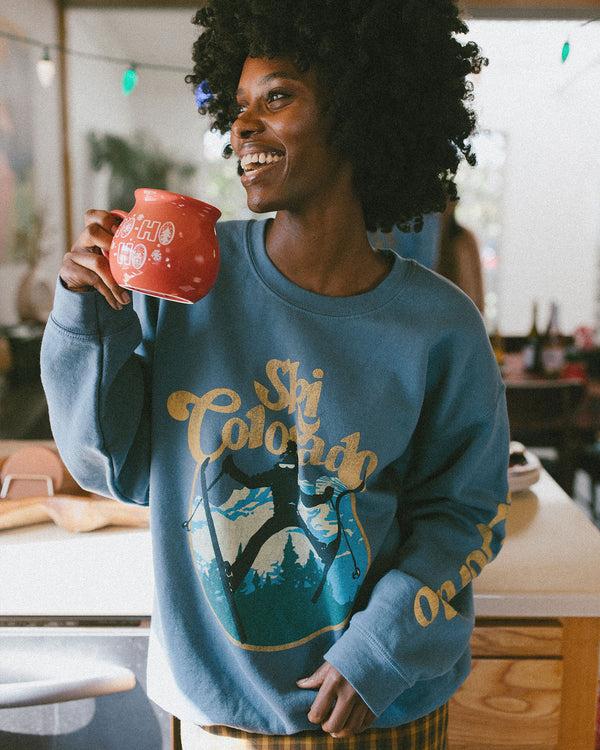 Junk Food Clothing Ski Colorado Flea Market Fleece Indigo Blue