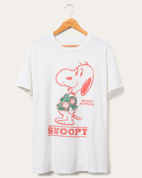 junk food clothing Snoopy Aloha Hawaii Flea Market Tee White