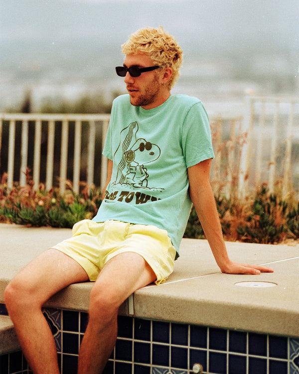 Junk Food Clothing Snoopy Dog Town Vintage Tee Dusty Jade Green