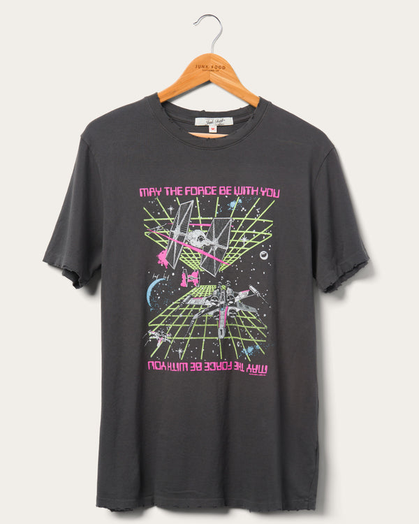 junk food clothing Star Wars™ May The Force Be With You Vintage Tee Vintage Black
