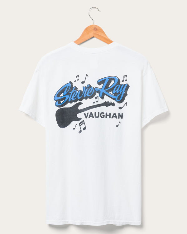 Junk Food Clothing Stevie Ray Vaughan Guitar Flea Market Tee White