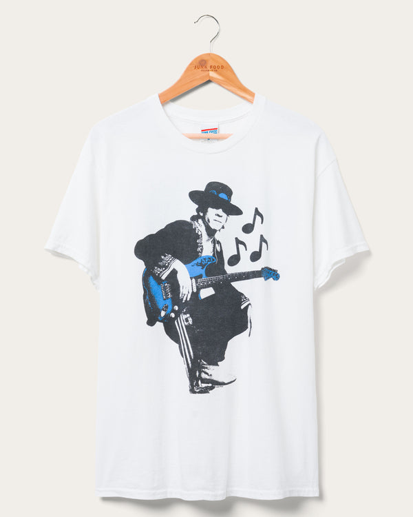 junk food clothing Stevie Ray Vaughan Guitar Flea Market Tee White