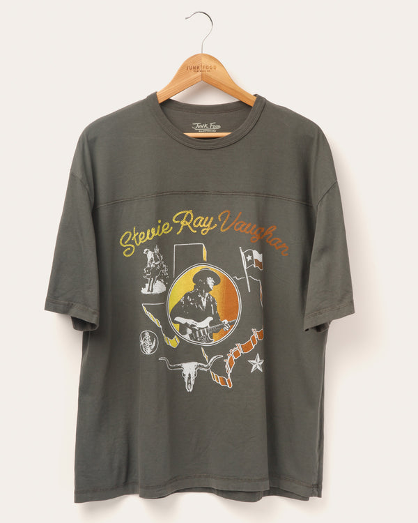 junk food clothing Stevie Ray Vaughan Texas Jersey Tee Vintage Black junk food clothing Stevie Ray Vaughan Texas Jersey Tee Vintage Black