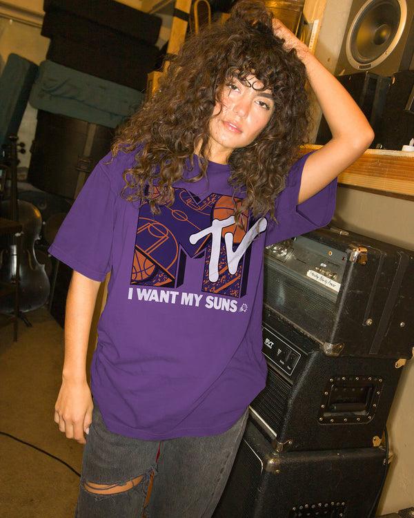 Junk Food Clothing Suns X MTV I Want My Fan Tee Purple