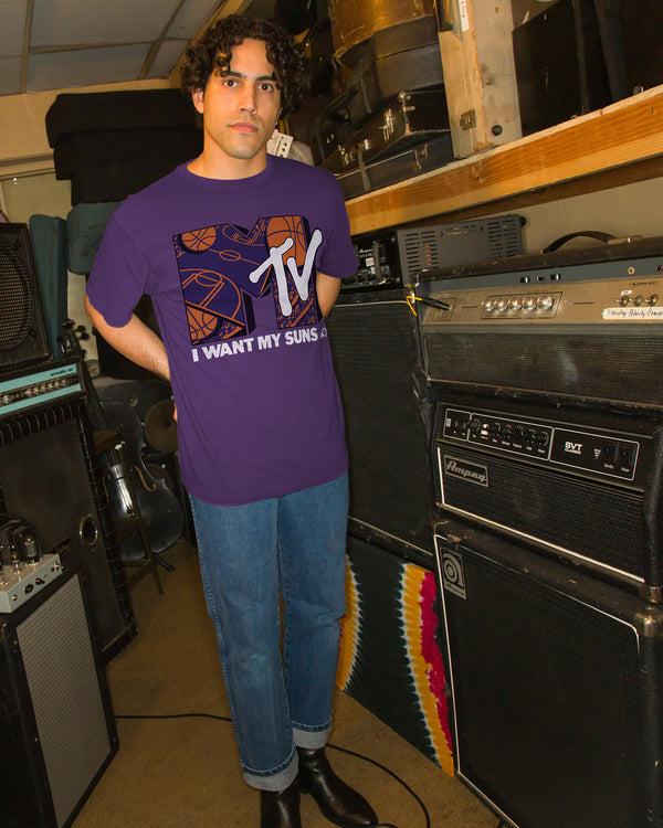 Junk Food Clothing Suns X MTV I Want My Fan Tee Purple