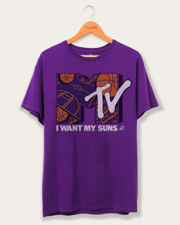 junk food clothing Suns x MTV I Want My Fan Tee Purple
